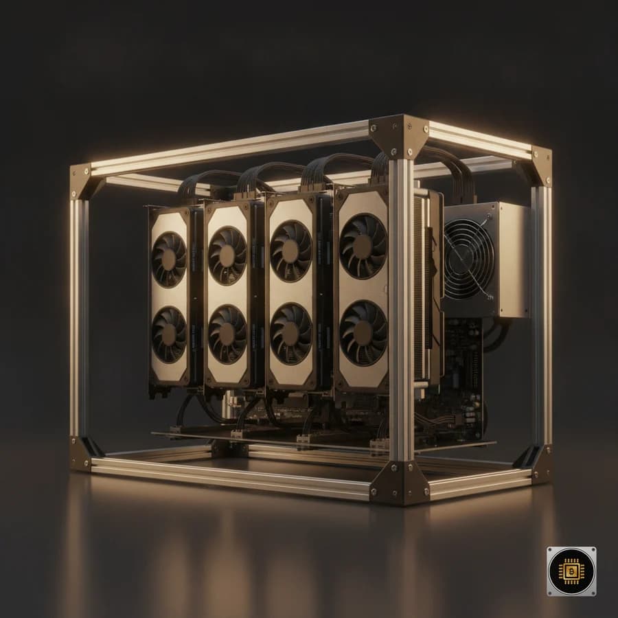 CryptoMine 8-GPU Mining Rig (ASIC-Ready Frame)