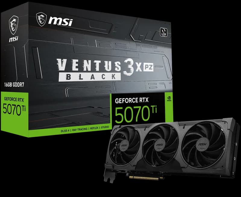 MSI GeForce RTX 5070 Ti 16G VENTUS 3X PZ BLACK